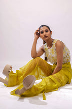 Ivory & Citron 3D Floral Embroidered Crop Top – Petal Rush