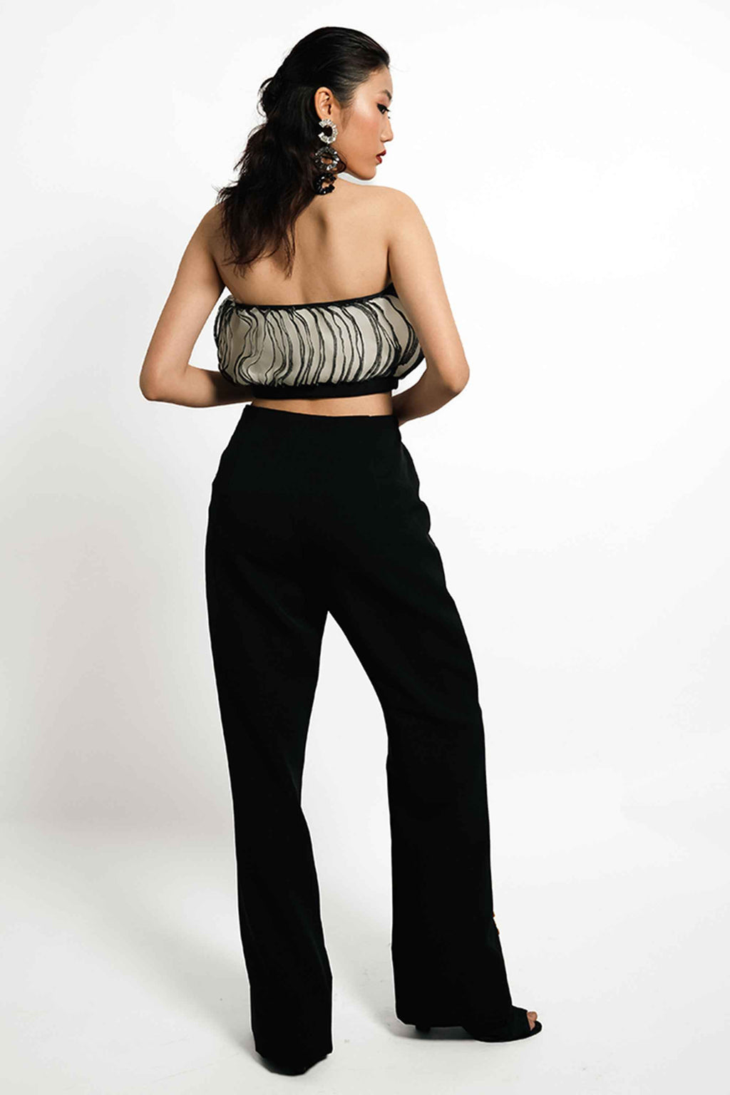 Eclipse Ruffle Co-Ord Set – Noir Contrast Chain Edit | VybTheory (Copy)
