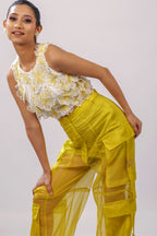 Ivory & Citron 3D Floral Embroidered Crop Top – Petal Rush