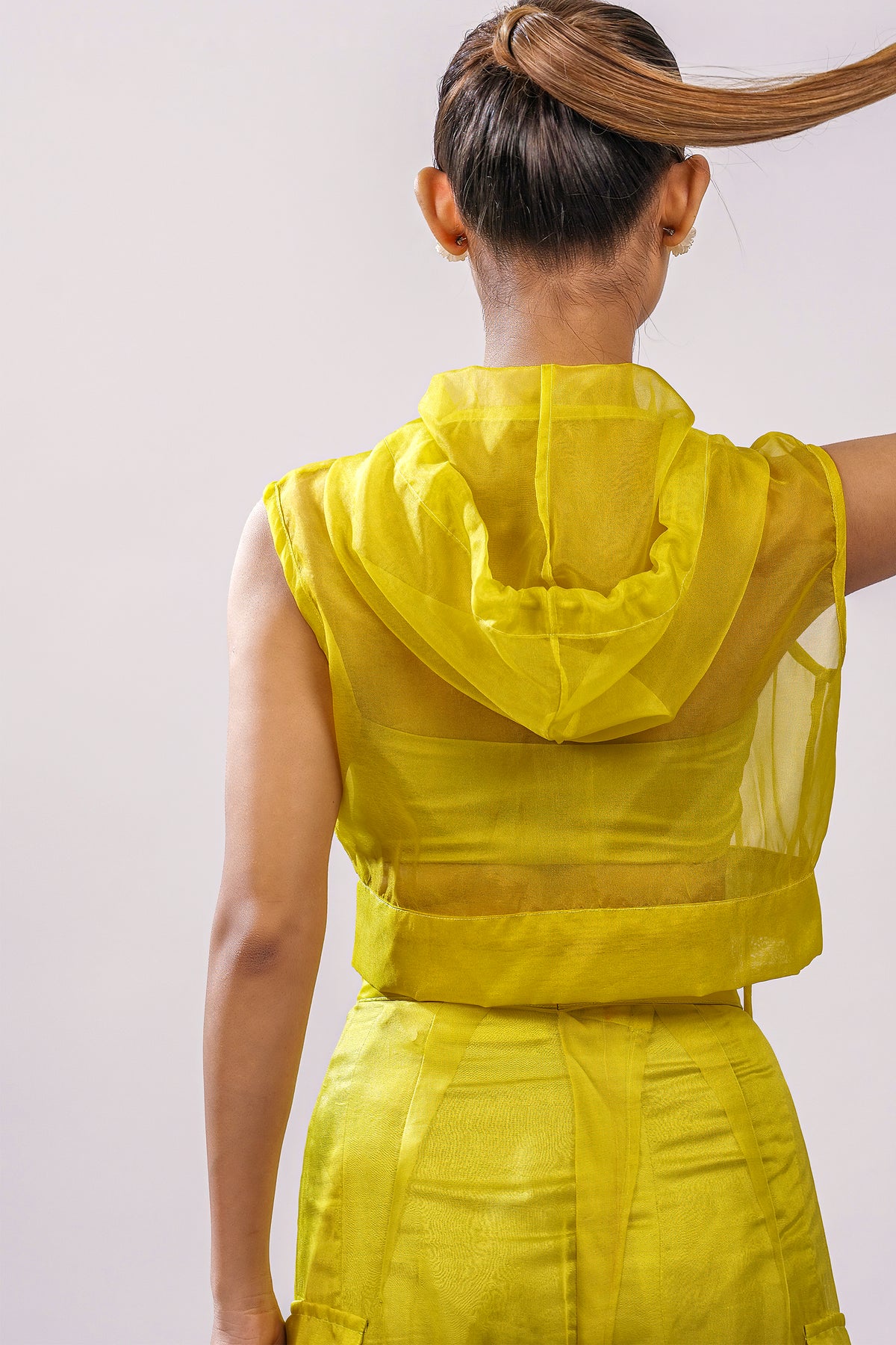 Citron Hooded Sleeveless Jacket – Translucent Utility Edit | VybTheory