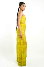 Citron Organza Corset & Utility Trousers Co-Ord Set – Translucent Dual Edit | VybTheory