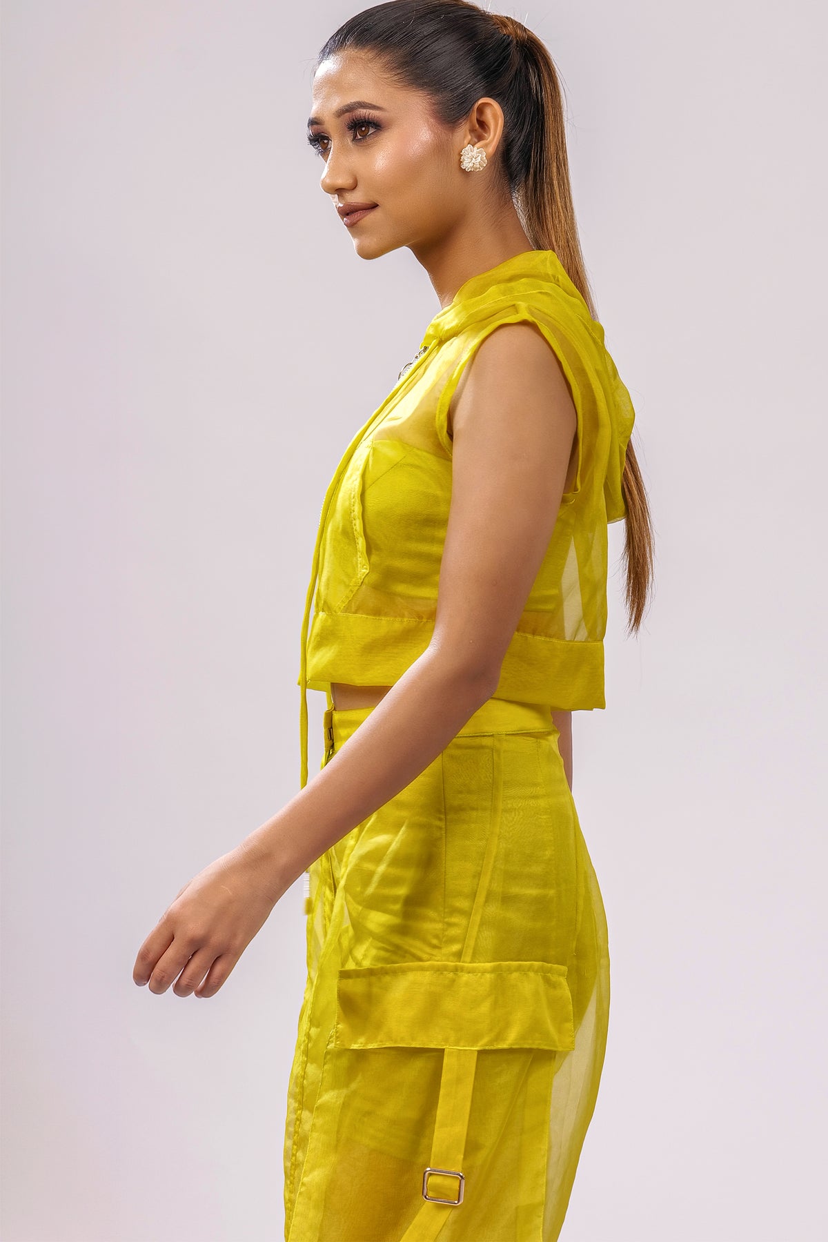 Citron Hooded Sleeveless Jacket – Translucent Utility Edit | VybTheory