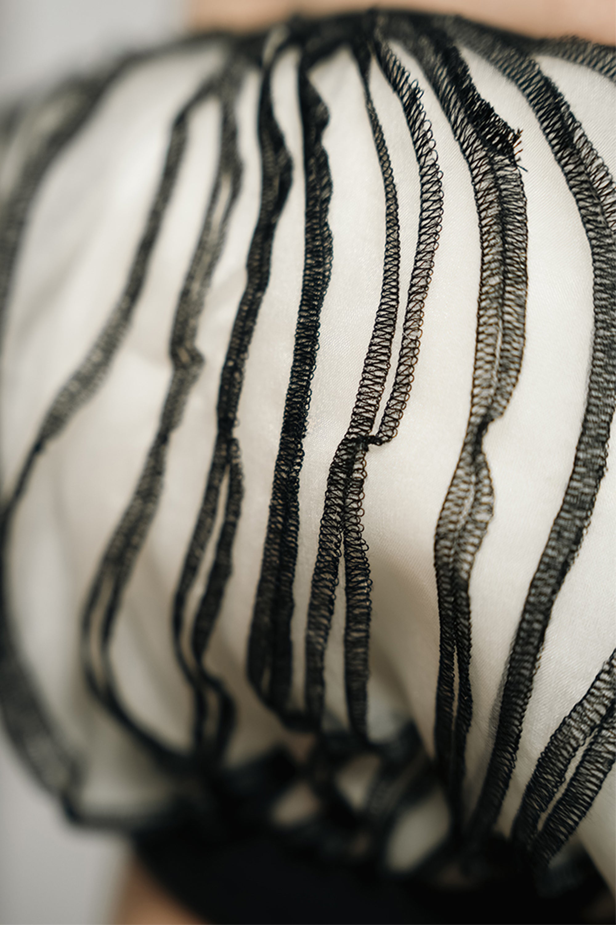 Eclipse Ruffle Bandeau Top – Ivory & Noir Contrast | VybTheory