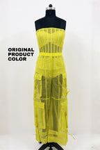 Citron Organza Corset & Utility Trousers Co-Ord Set – Translucent Dual Edit | VybTheory