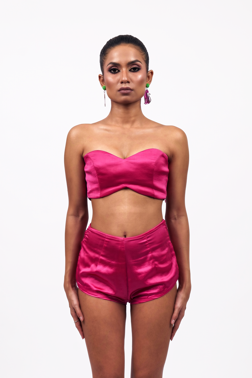 Hot Pink Satin Inner Co-Ord Set – Elevated Baselayer | VybTheory