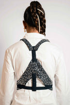 Crystal Studded Denim Harness Belt – Statement Layer | VybTheory