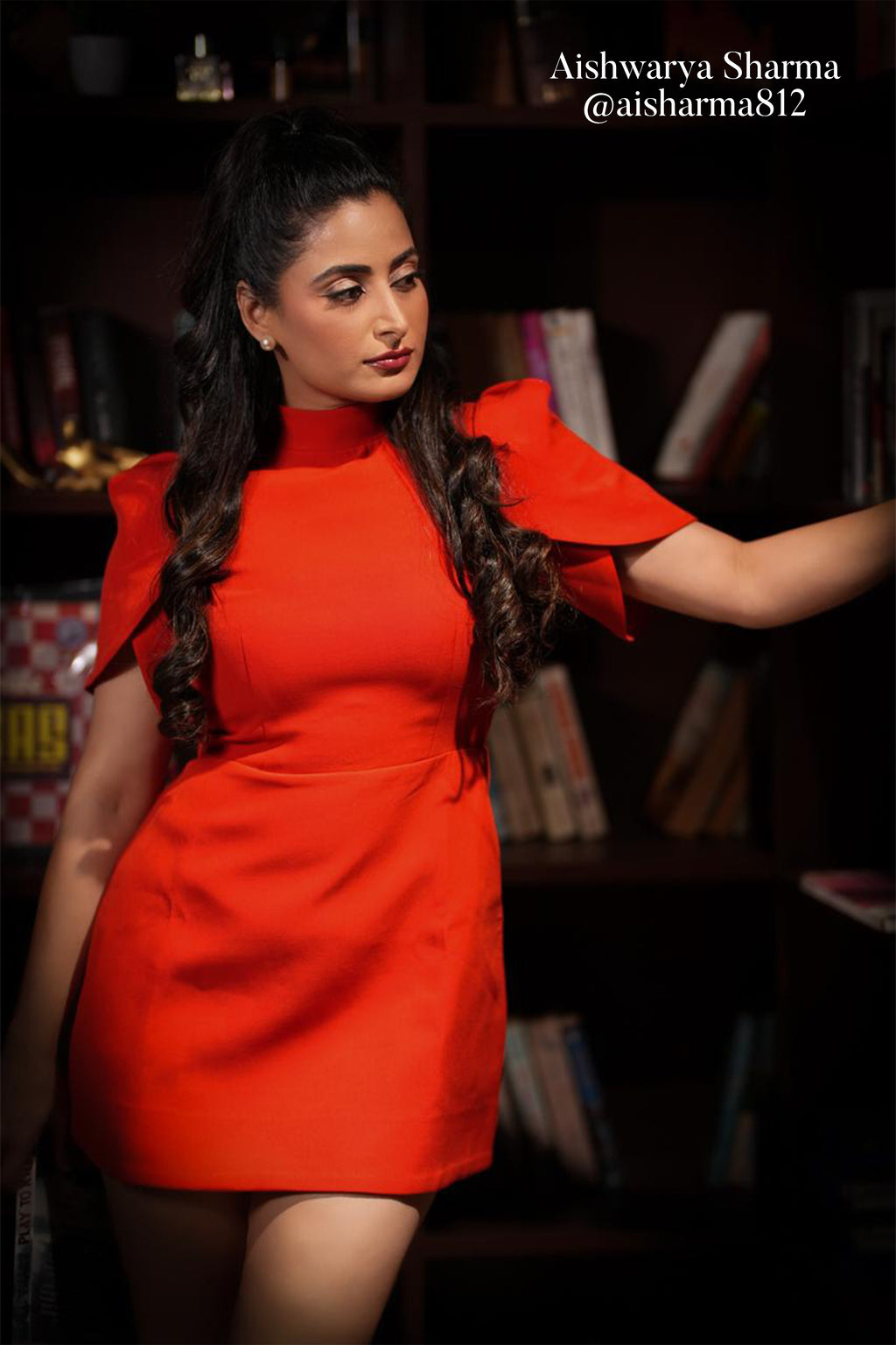 Bold Scarlet Bow-Back Mini Dress with Puff Sleeves