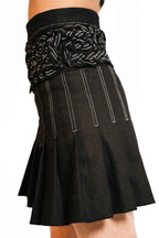 Braided Waist Denim Skort – Deconstructed Pleat | VybTheory