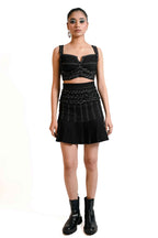 Braided Waist Denim Skort – Deconstructed Pleat | VybTheory