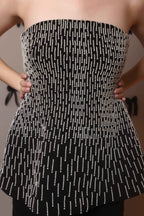 Sculpt Flare Corset Top – Mono Dash - Vybtheory